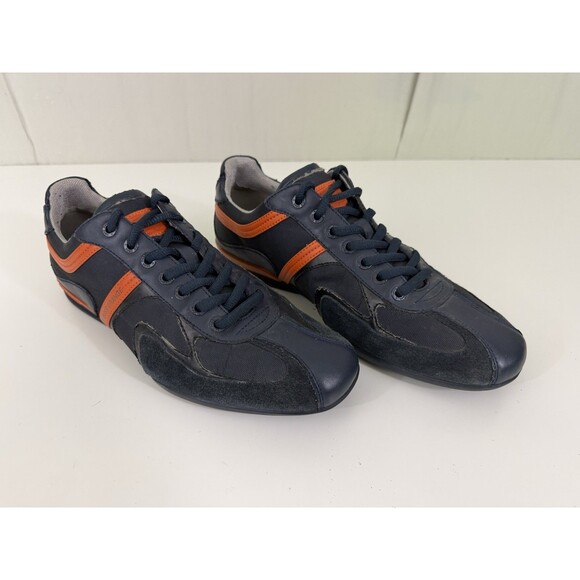 Hugo Boss Orange Mens US 8-8.5 Black Orange Suede Retro Sneakers EU 41 Driving